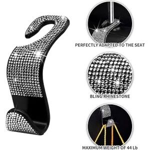 Car Seat Bling Headrest Hooks (4) pack NIP